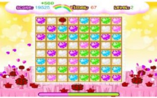 有许多可口的糖果心形糖果对对碰一款好玩的消除游戏