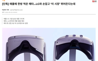 消息称Meta和LG合作开发新款高端AR头显，与苹果Vision Pro竞争