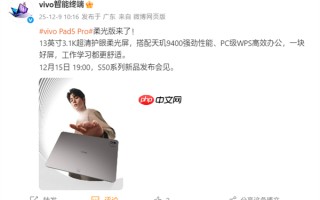 vivo Pad5 Pro柔光版12月15日发布：3.1K柔光屏+天玑9400