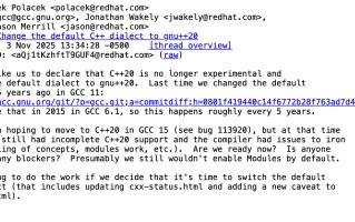 GNU 编译器开发者开始讨论将 C++20 设为默认选项