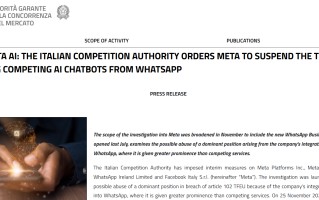意大利叫停 Meta 封杀第三方 AI 聊天的“霸王条款”