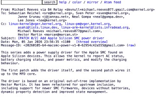 Linux 内核将支持 Mac 电池与电源状态监测