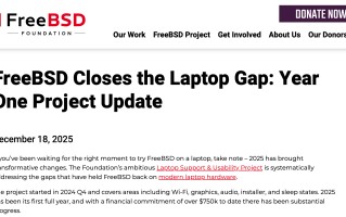 FreeBSD 今年在笔记本电脑支持方面取得重大进展