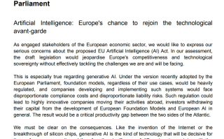 多家欧洲企业签署公开信 批评欧盟AI法案草案限制产业发展