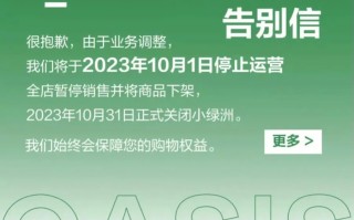 小红书旗下电商平台“小绿洲”宣布10月1日停运，10月31日正式关闭