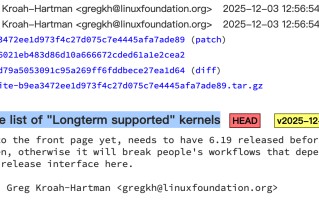 Linux 6.18 内核已正式被指定为 2025 年 LTS 版本