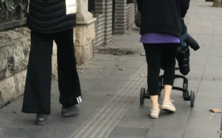 奚梦瑶带儿子散步 何广燊手长脚长身材壮实(图)