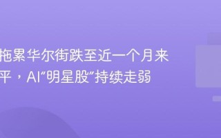 英伟达拖累华尔街跌至近一个月来最糟水平，AI“明星股”持续走弱