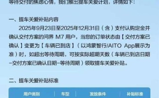 问界M7等待超10周每天补贴200元 至高补贴10000元