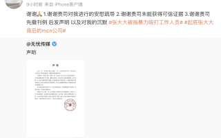 疑似被张大大殴打的工作人员不接受无忧传媒声明
