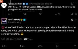 官方罕见回应！英特尔推文点名旗舰显卡Arc B770