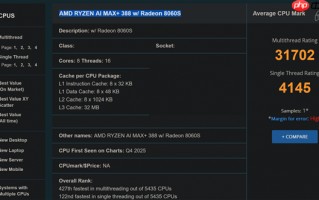 售价更亲民！AMD锐龙AI Max+ 388现身：旗舰同款Radeon 8060S