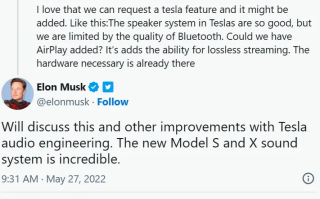 特斯拉汽车有望近期获得苹果AirPlay支持，特斯拉iOS App现身参数变量