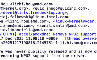 Linux 7.0 将移除 AMD 从未发布过的 NPU2 硬件支持